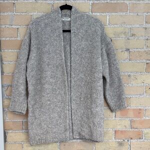 Nice Things Heather Gray Open-Front Cardigan